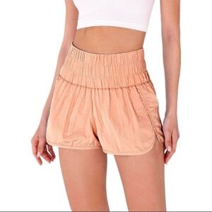 NEW Free People The Way Home Shorts in Pearleacent Peach 🍑